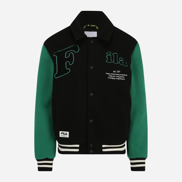 Бомбер чоловічий Fila FAM0558 83297 XL Чорний/Зелений (4064556498441) - зображення 5