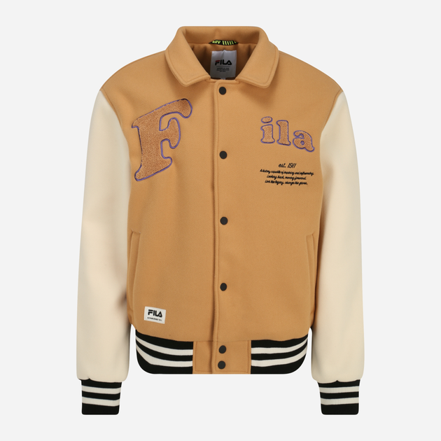 Бомбер чоловічий Fila FAM0558-73060 XL Бежевий/Пісочний (4064556498380) - зображення 5
