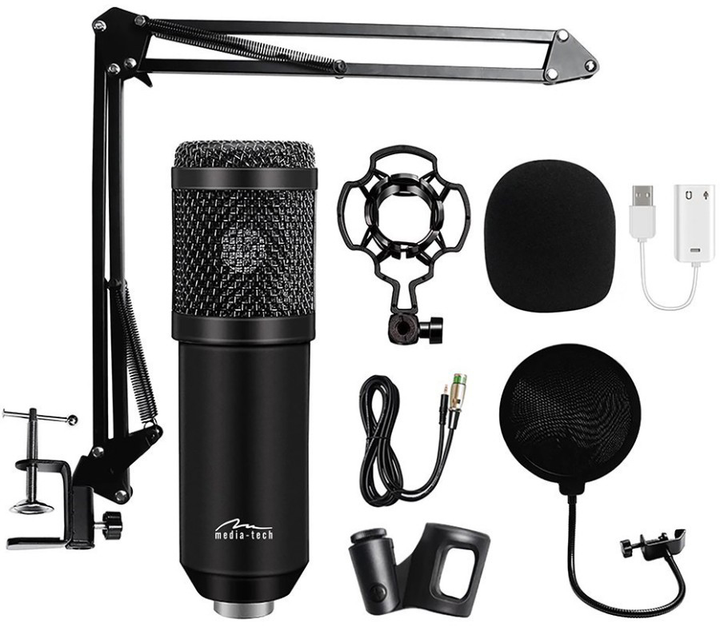 Mikrofon Media-Tech Profesjonalny zestaw XLR USB Black (5906453103976) - obraz 2