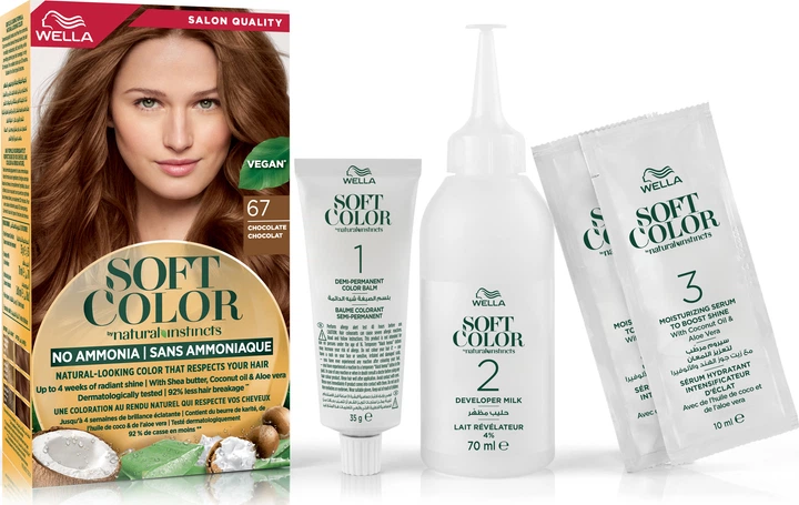 Краска для волос безаммиачная Wella Soft Color 67 Шоколад 35 г (3614228865791) - Фото 5 Краска для волос безаммиачная Wella Soft Color 67 Шоколад 35 г (3614228865791) - изображение 5