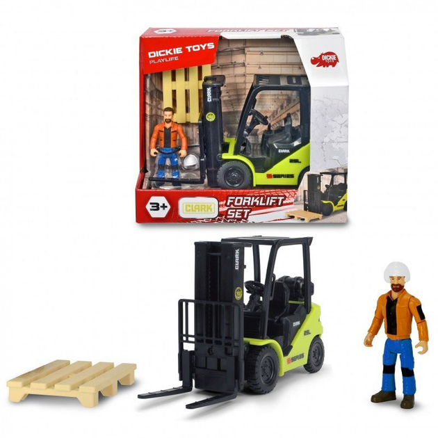 Wózek widłowy Dickie Playlife Clark Forklift z akcesoriami (4006333075230) - obraz 1