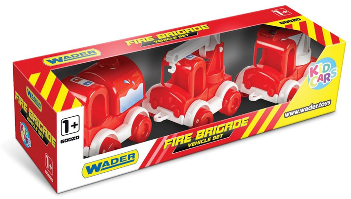 Zestaw wozów strażackich Wader Kid Cars 3 szt (5900694600232) - obraz 1