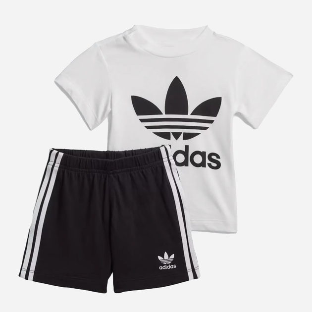 Zestaw (koszulka + spodenki) dziecięcy Adidas FI8318 98 Czarny/Biały (4061619987836) - obraz 1