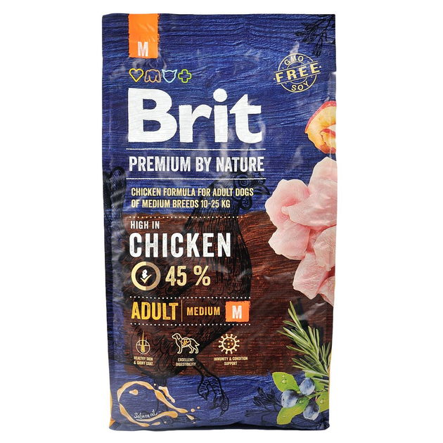 Сухий корм для дорослих собак середніх порід Brit Premium Adult M з ...