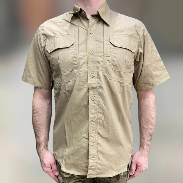 Армейская тенниска, Хаки, рубашка с коротким рукавом, размер M, Yakeda, тактическая рубашка летняя - изображение 1
