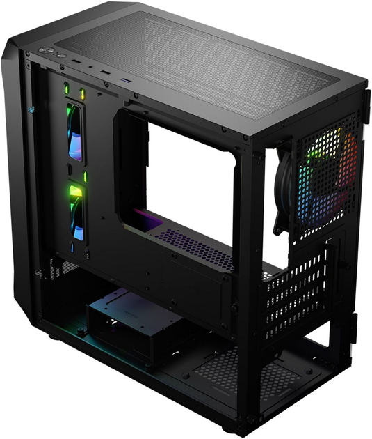 Obudowa Logic Concept Portos Mesh+Glass ARGB fans 3x120 mm Black (AM-PORTOS-10-0000000-0002) - obraz 12