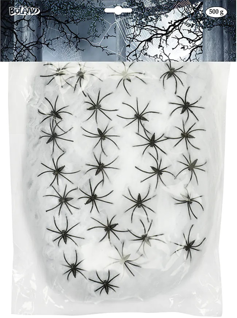 Декоративне павутиння Boland з павуками 25 шт (8712026744258) - зображення 1
