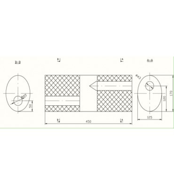 Глушитель ремонтный 170x125x450, fi 43, fi 45 Polmostrow (00.02) (850179) - изображение 1