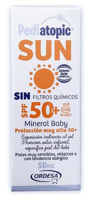 Krem przeciwsłoneczny Ordesa Pediatopic Sun Mineral Baby SPF 50 bez filtrów chemicznych 50 ml (8426594092825) - obraz 1