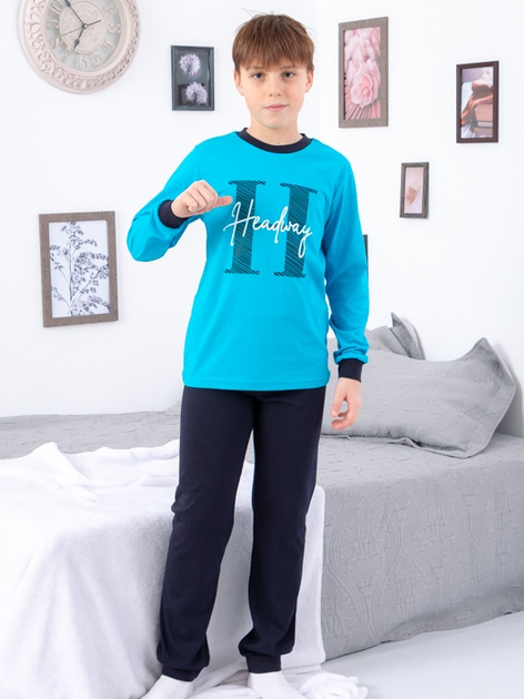 Акція на Підліткова піжама для хлопчика Носи своє 6076-001-33-1 158 см Світло-бірюзова (Н) (p-13296-147998) від Rozetka