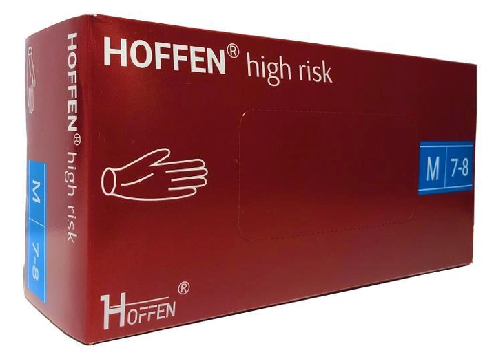 Рукавички латексні Hoffen High Risk 14,5г M 50 шт - зображення 1