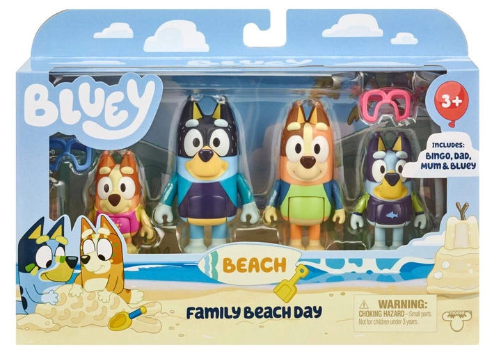Zestaw figurek Bluey Family Beach Day 4 szt (0630996175477) - obraz 1