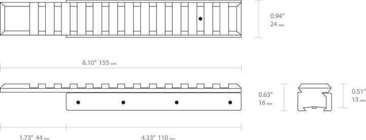 Адаптер Hawke Adaptor Base 11 мм - Weaver/Picatinny - изображение 2