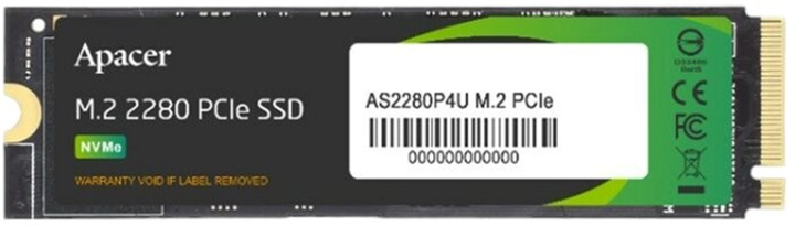 Dysk SSD Apacer AS2280P4U 1TB M.2 2280 PCIe 3.0 x4 F2:F783D NAND (TLC) (AP1TBAS2280P4U-1) - obraz 1