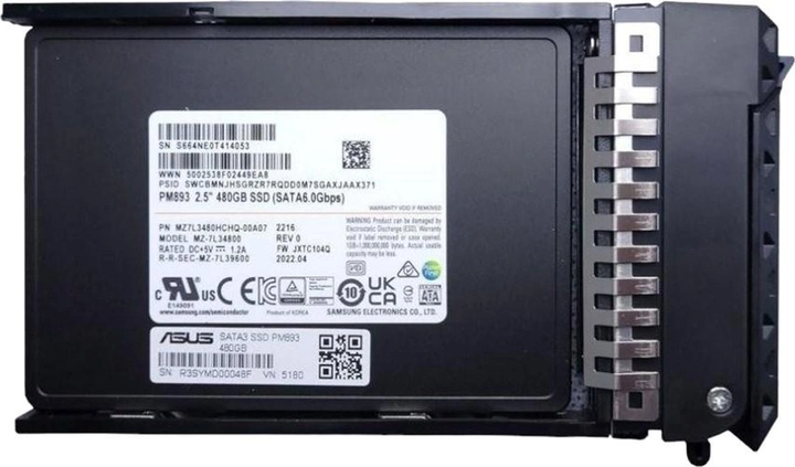 Dysk SSD ASUS Enterprise PM893 480GB 2.5" SATAIII V-NAND (TLC) (90SKH000-MM3AN0) - obraz 1