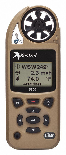 Метеостанция Kestrel 5500 Weather Meter Bluetooth. Цвет - Песочный. В комплекте флюгер и чехол - изображение 1