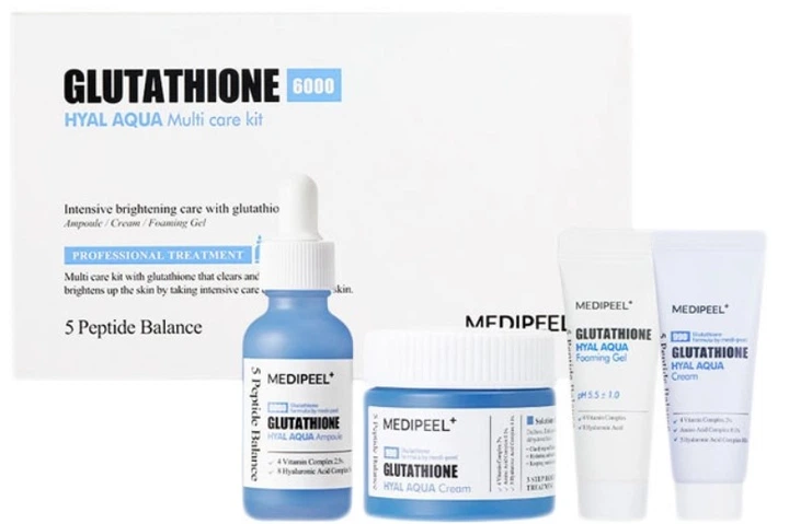 Премиальный набор увлажняющих средств MEDI-PEEL Glutathione Hyal Aqua Multi Care Kit гиалуроновой кислотой и глутатионом (8809941820683) – купить онлайн на ROZETKA