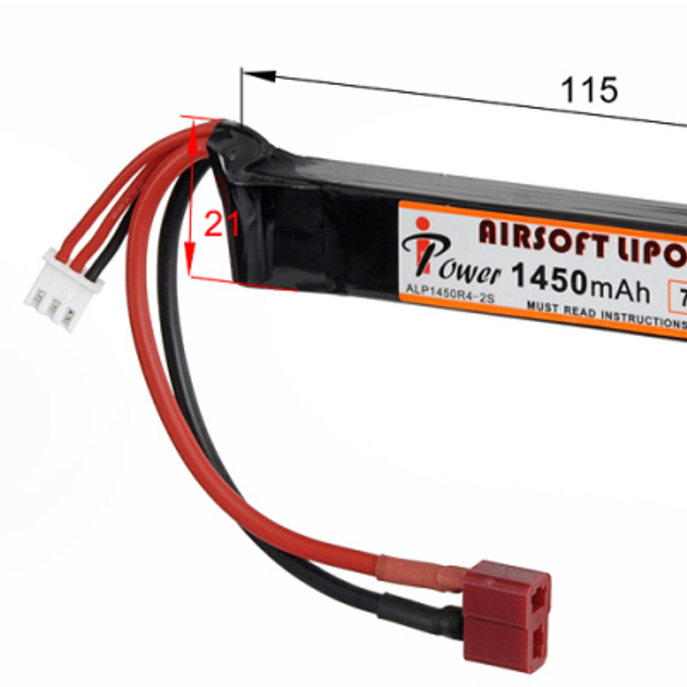 Акумулятор IPower LiPo 7.4v 1450mAh 20C Stick T-Connect - изображение 2