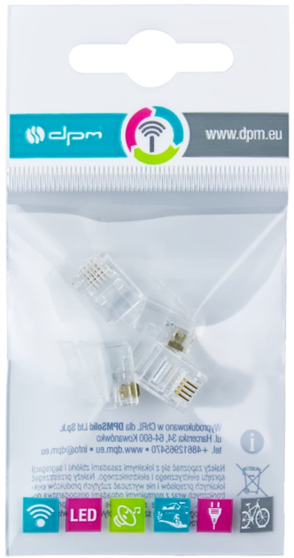 Wtyk DPM RJ11 6P4C 4 szt. (BMTF974) (5903332585908) - obraz 2