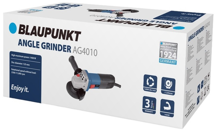 Кутова шліфувальна машина Blaupunkt AG4010 125 мм 1400 Вт (5901750506147) - зображення 5
