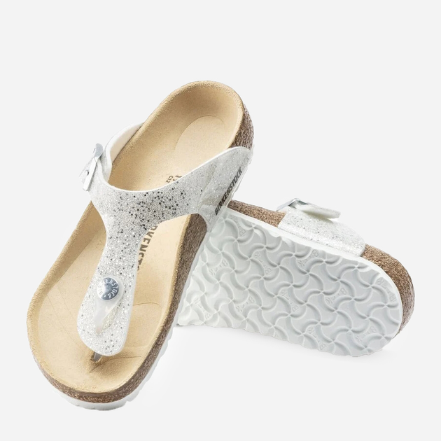 Klapki japonki dziecięce dla dziewczynki Birkenstock GIZEH Kids Birko-Flor Narrow 32 Biały/Szary (4039854932027) - obraz 4