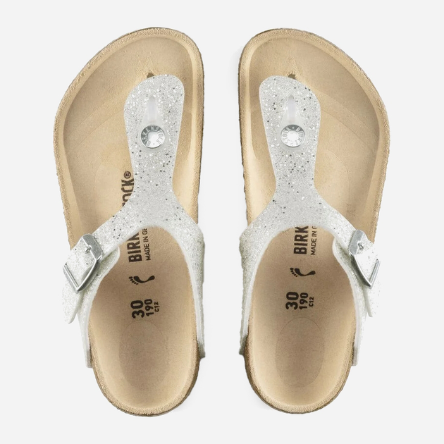 Klapki japonki dziecięce dla dziewczynki Birkenstock GIZEH Kids Birko-Flor Narrow 32 Biały/Szary (4039854932027) - obraz 5
