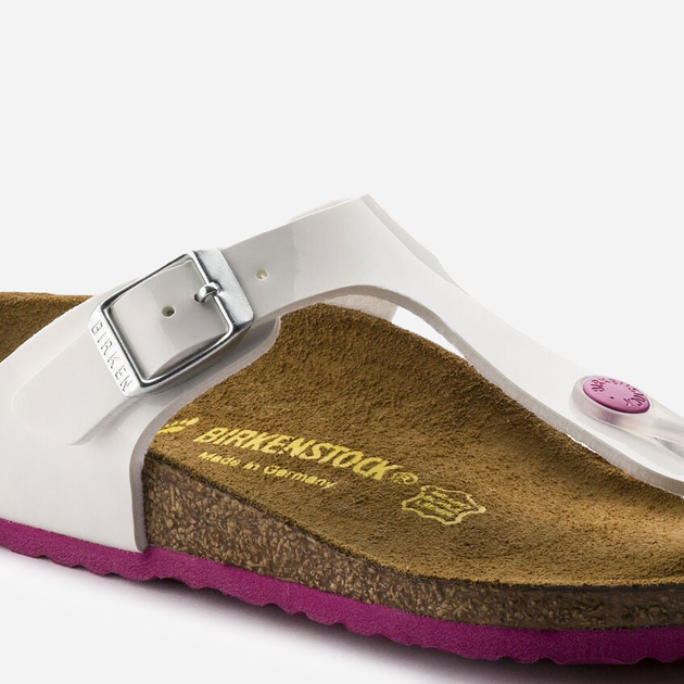 Klapki japonki dziecięce dla dziewczynki Birkenstock GIZEH Kids Birko-Flor Narrow 33 Białe/Bordowe (4052001218287) - obraz 6