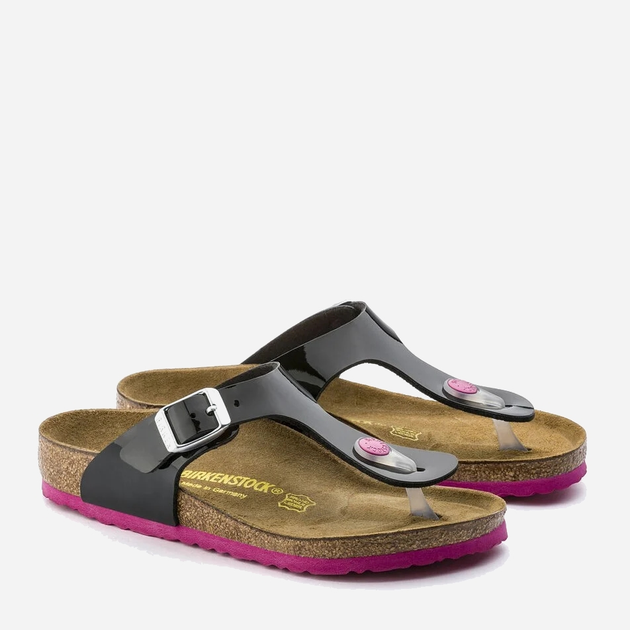 Klapki japonki dziecięce dla dziewczynki Birkenstock GIZEH Kids Birko-Flor Narrow 32 Czarne/Bordowe (4052001218393) - obraz 4