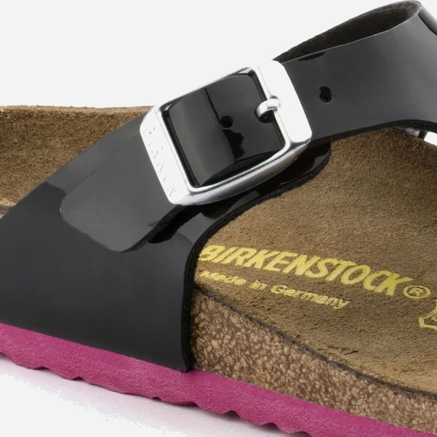 Klapki japonki dziecięce dla dziewczynki Birkenstock GIZEH Kids Birko-Flor Narrow 32 Czarne/Bordowe (4052001218393) - obraz 7