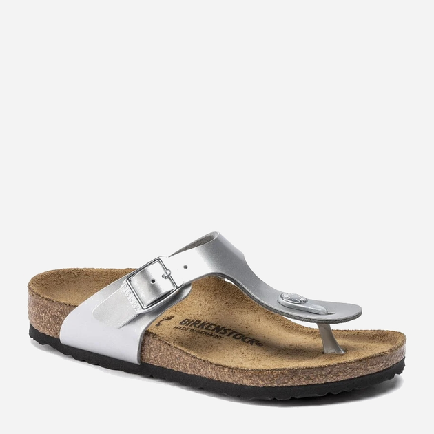 Klapki japonki dziecięce dla dziewczynki Birkenstock GIZEH Kids Birko-Flor Narrow 32 Srebrne (4052001281922) - obraz 2