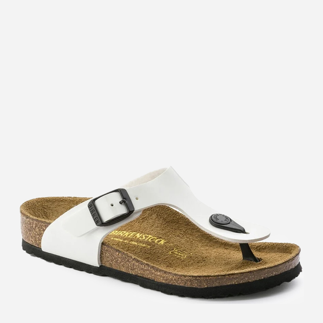 Klapki japonki dziecięce dla dziewczynki Birkenstock GIZEH Kids Birko-Flor Narrow 30 Biały/Czarny (4052001281953) - obraz 1