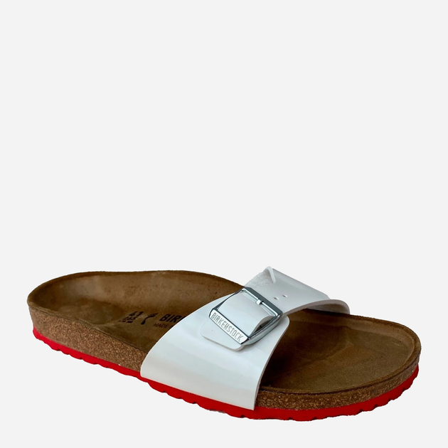 Klapki męskie Birkenstock IBIZA Birko-Flor Narrow 41 Biały/Czerwony (4052001362317) - obraz 1