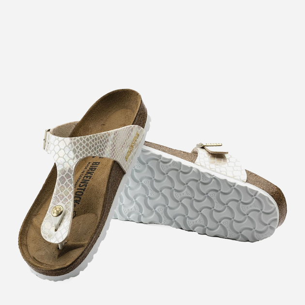 Klapki japonki dziecięce dla dziewczynki Birkenstock GIZEH Kids Birko-Flor Narrow 33 Kremowe (4052001662875) - obraz 4