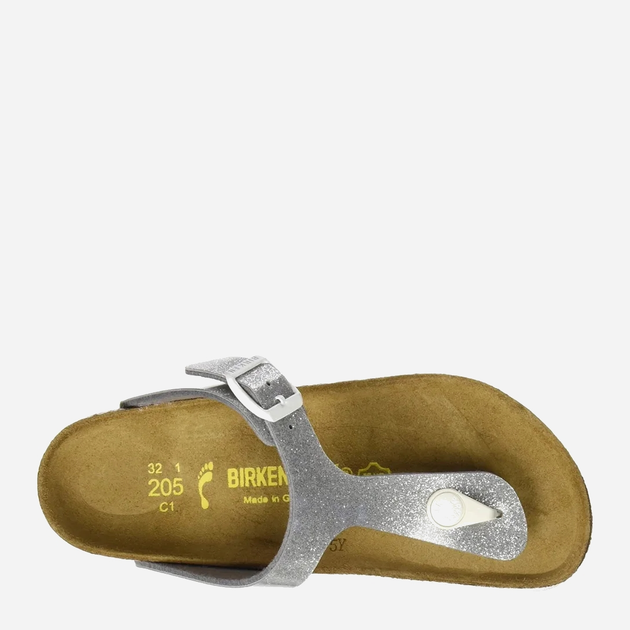 Klapki japonki dziecięce dla dziewczynki Birkenstock GIZEH Kids Birko-Flor Narrow 32 Szare (4052001665395) - obraz 4