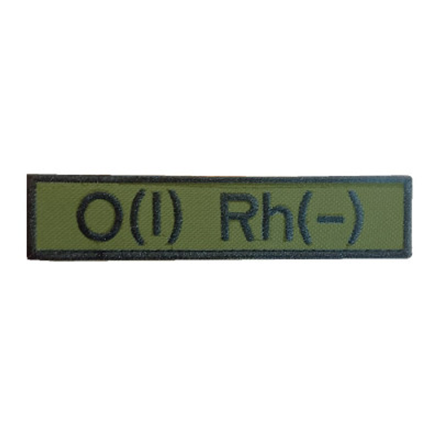 Нашивка група крові 4Профі 0 Rh- Olive - изображение 1