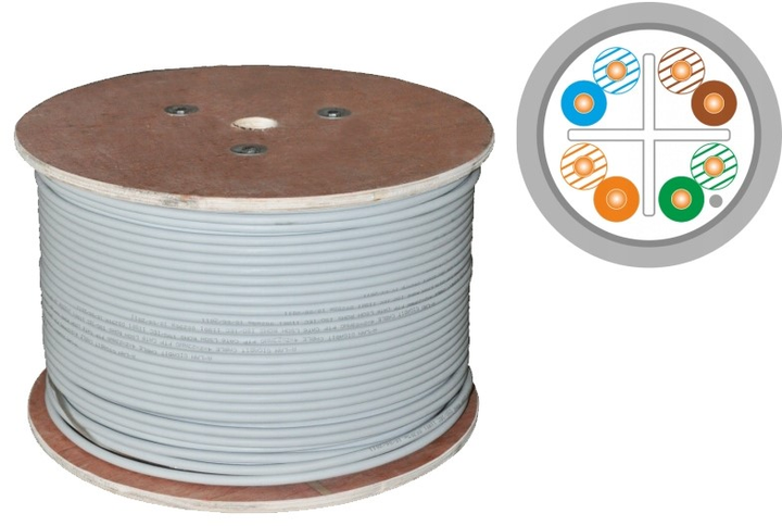 Кабель Alantec F/UTP LSOH Cat 6 23 AWG 305 m Grey (KIF6LSOH305) - зображення 1