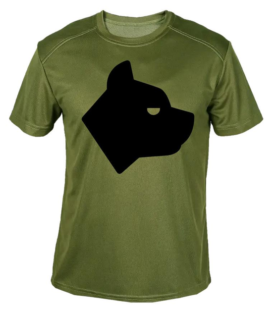 Футболка потоотводящая военная ВСУ с принтом "Голова собаки" в оливе S - изображение 1