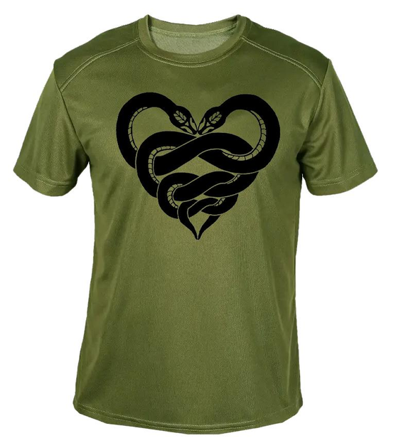 Футболка потоотводящая военная ВСУ с принтом "Змеиное сердце" в оливе L - изображение 1