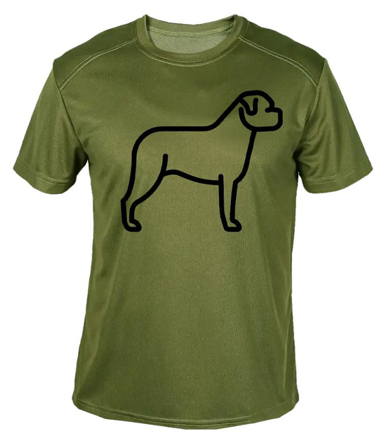Футболка потовідвідна армійська ЗСУ з принтом "Стоячий собака" в оливі S - зображення 1