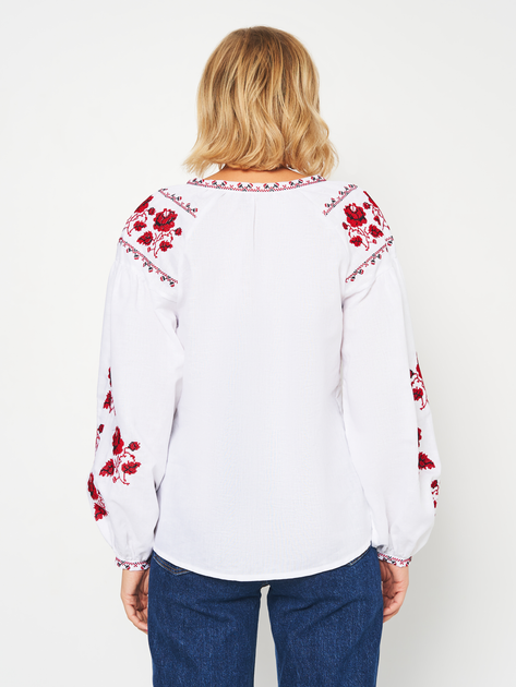 Вышиванка женская с узором NARODNYY BUTIK Троянда 1022.1 54 Белая (NB2000000319278) - изображение 2