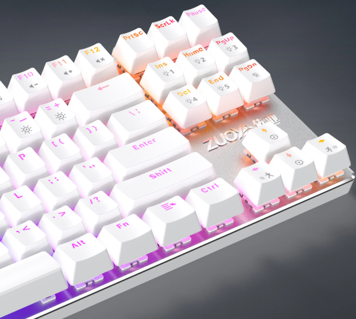 Клавіатура ігрова Механічна Дротова ZUOYA X51 87 з RGB-підсвічуванням Anti Ghosting (Red Switch) Біла - зображення 2