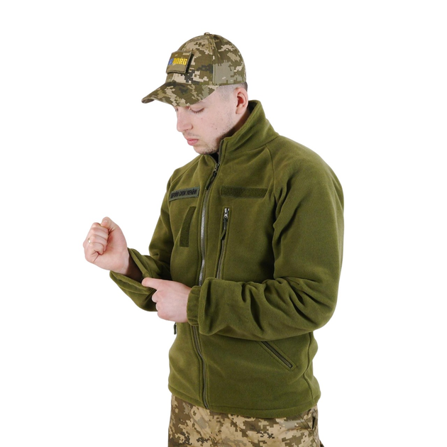 Тактическая Кофта Флисовая Оливковая для Военнослужащих с Липучками (Велкро Панели) L - изображение 2