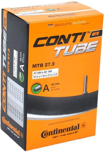 Велокамера Continental MTB 27.5 " x1.75-2.5 47-584 / 62-584 AV40 мм (CO0182331) - зображення 1