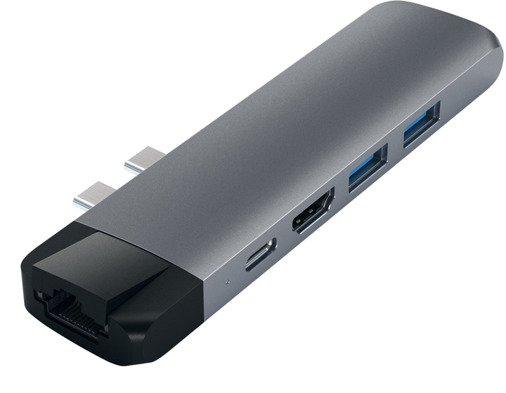 Hub USB Satechi Aluminium Typ-C Pro Hub Adapter z Ethernet Space Gray (ST-TCPHEM) - obraz 1