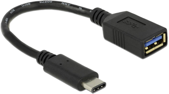 Adapter Delock USB Type-C - USB Type-A 0.15 m Black (4043619656349) - obraz 1