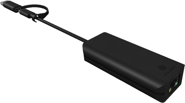 Адаптер Icy Box USB Type-C - LAN 0.85 м Black (IB-LAN100-C3) - зображення 1
