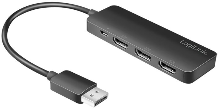 Adapter LogiLink DisplayPort – 3 x HDMI 0.17 m Black (4052792067569) - obraz 1