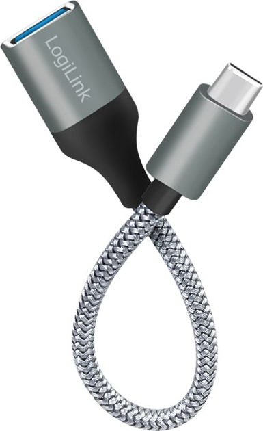 Kabel LogiLink USB Type-C - USB Type-A 0.15 m Dark Grey (4052792070774) - obraz 4