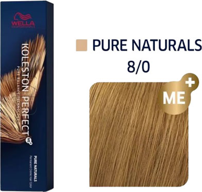 Farba do włosów Wella Professionals Koleston Perfect Me+ Pure Naturals 8/0 80 ml (4064666230962) - obraz 1