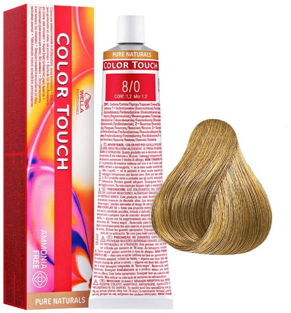 Farba do włosów Wella Professionals Color Touch Pure Naturals 8/0 Light Blond 60 ml (8005610528885) - obraz 1